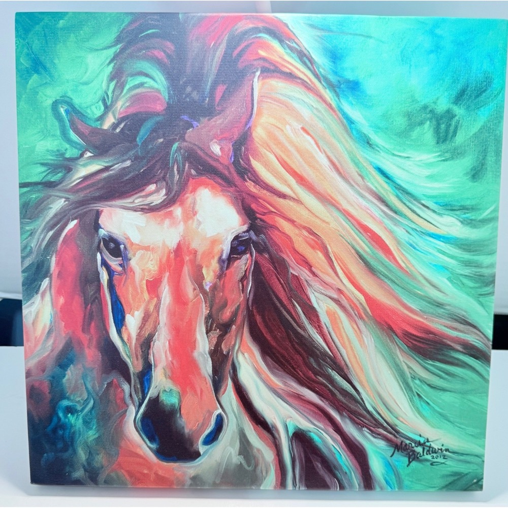 Marcia Baldwin Horse Canvas Print Vibrant Colorful Equine Wall Art 12x12 2012
